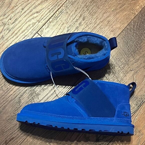 NEW - UGG Neumel Classic Chukka Boots Waterproof Suede Blue Women 5 - Picture 2 of 9